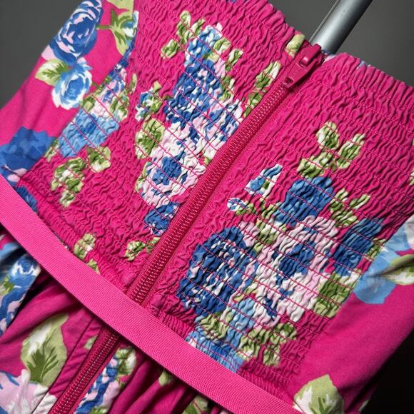 Forever 21 Pink Floral Strapless Fit & Flare Mini Dress - Picture 3 of 11